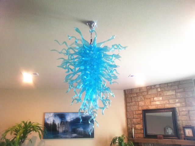 Zhongshan Lighting offers mouth-blown turquoise chandeliers with energy-saving designs for elegant home decor