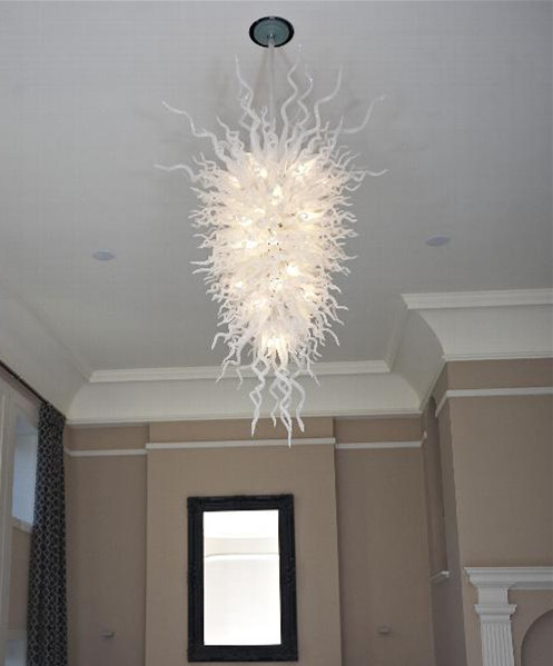 Zhongshan's premium milk white LED chandelier lamps feature hand-blown glass and work with 110v-240v AC for elegant home decoration